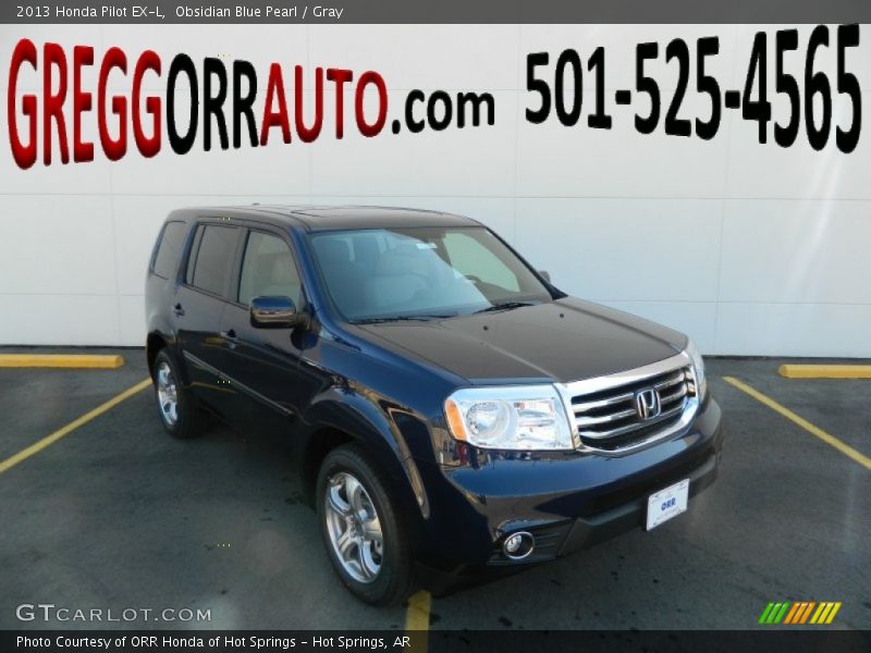 Obsidian Blue Pearl / Gray 2013 Honda Pilot EX-L