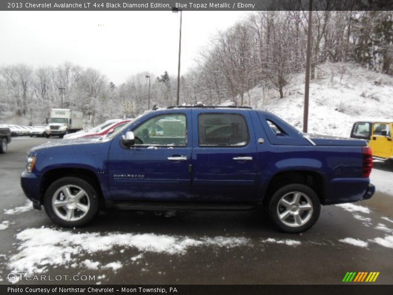 Blue Topaz Metallic / Ebony 2013 Chevrolet Avalanche LT 4x4 Black Diamond Edition