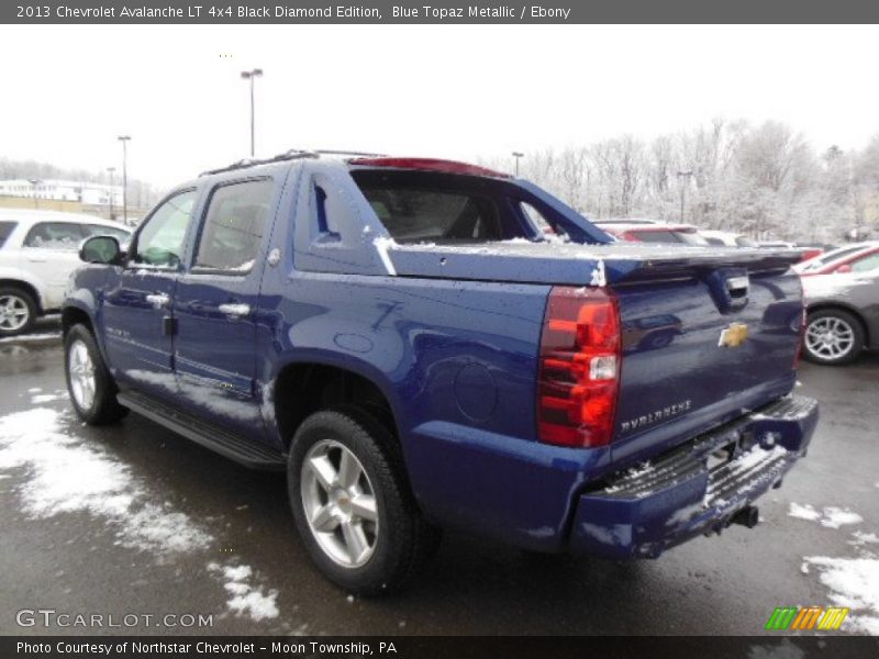 Blue Topaz Metallic / Ebony 2013 Chevrolet Avalanche LT 4x4 Black Diamond Edition