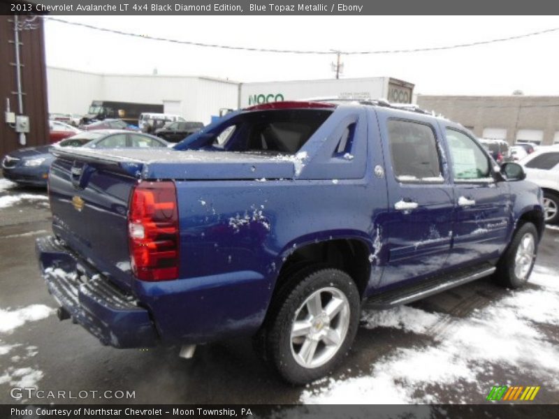 Blue Topaz Metallic / Ebony 2013 Chevrolet Avalanche LT 4x4 Black Diamond Edition
