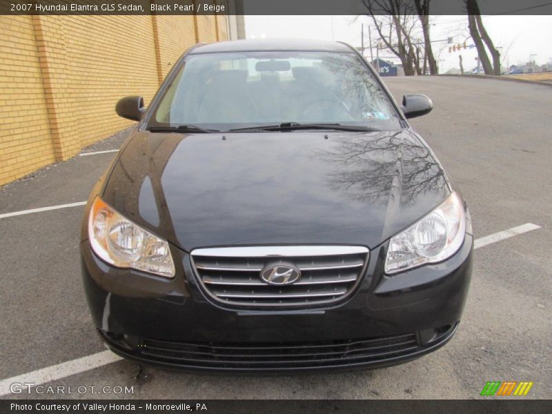 Black Pearl / Beige 2007 Hyundai Elantra GLS Sedan