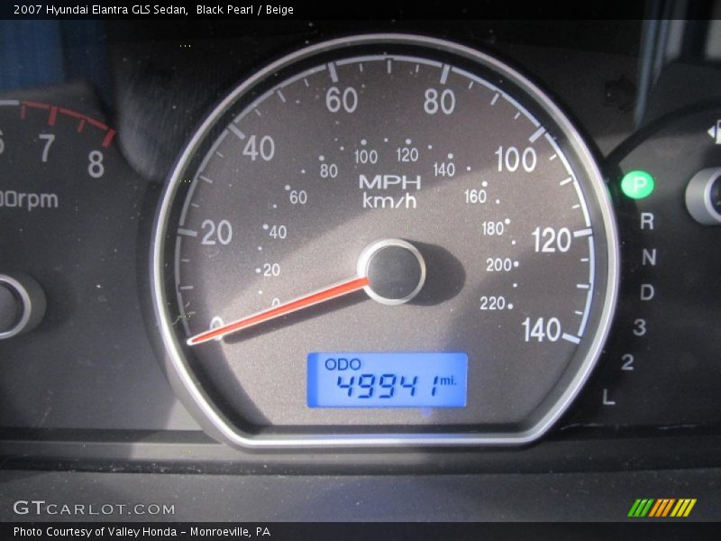 Black Pearl / Beige 2007 Hyundai Elantra GLS Sedan