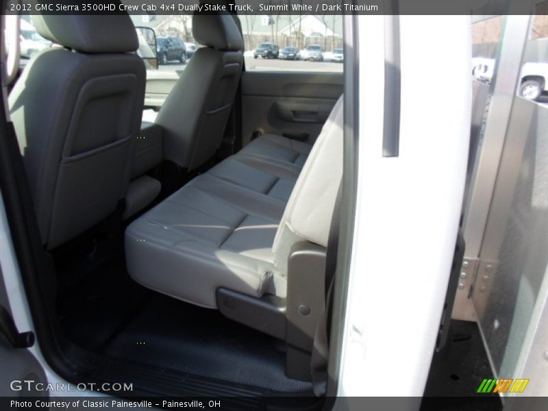 Summit White / Dark Titanium 2012 GMC Sierra 3500HD Crew Cab 4x4 Dually Stake Truck