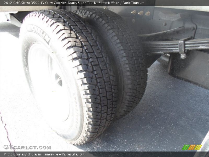 Summit White / Dark Titanium 2012 GMC Sierra 3500HD Crew Cab 4x4 Dually Stake Truck