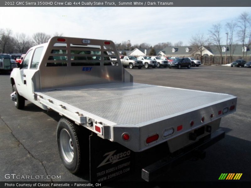 Summit White / Dark Titanium 2012 GMC Sierra 3500HD Crew Cab 4x4 Dually Stake Truck