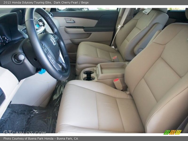 Dark Cherry Pearl / Beige 2013 Honda Odyssey Touring Elite