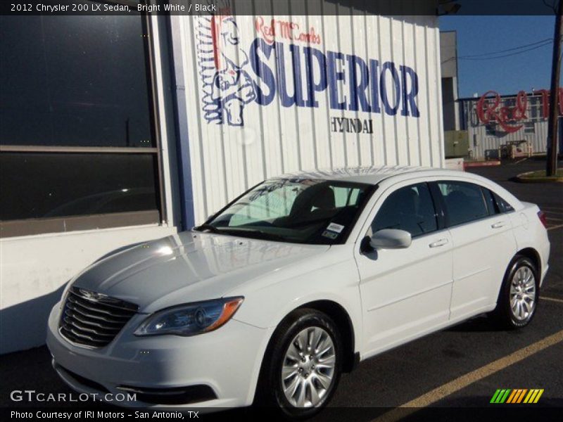 Bright White / Black 2012 Chrysler 200 LX Sedan