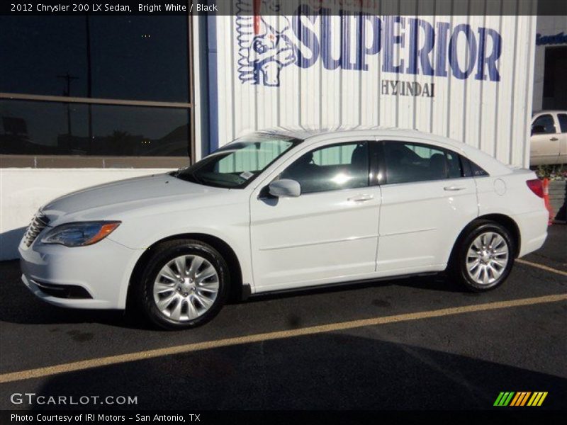 Bright White / Black 2012 Chrysler 200 LX Sedan