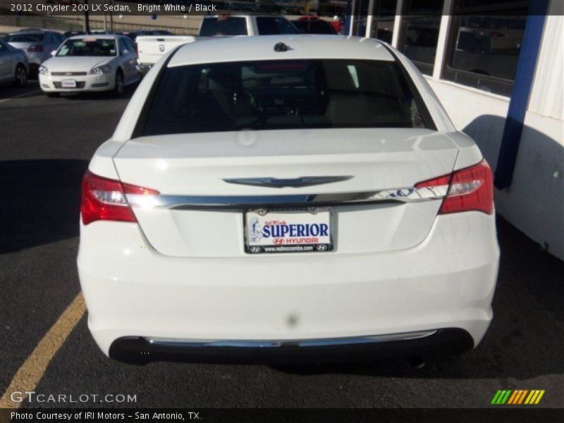 Bright White / Black 2012 Chrysler 200 LX Sedan