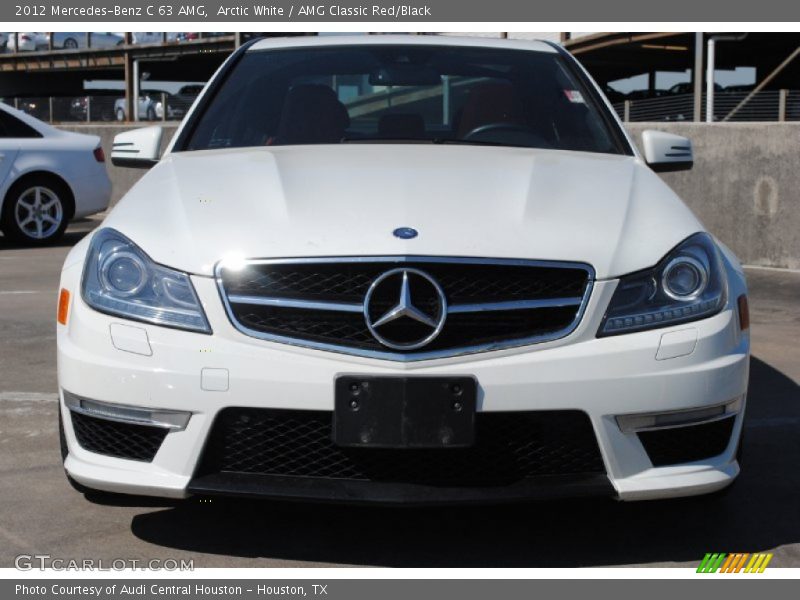 Arctic White / AMG Classic Red/Black 2012 Mercedes-Benz C 63 AMG