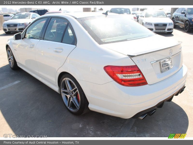 Arctic White / AMG Classic Red/Black 2012 Mercedes-Benz C 63 AMG