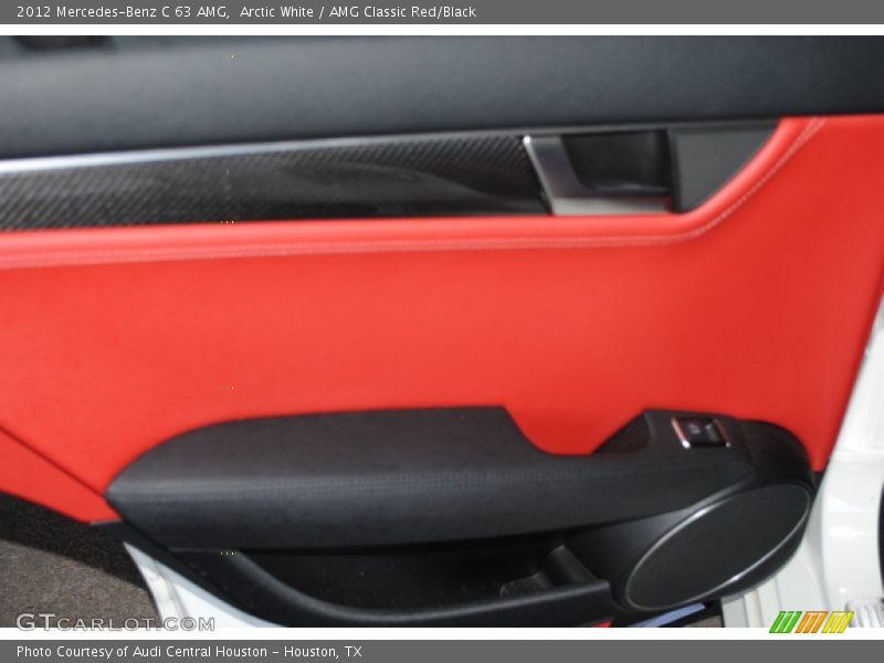 Arctic White / AMG Classic Red/Black 2012 Mercedes-Benz C 63 AMG