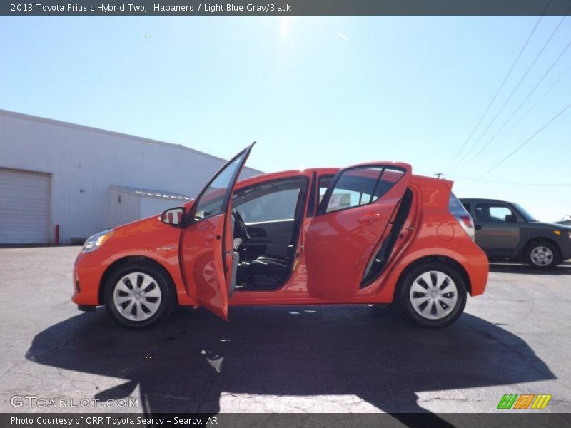 Habanero / Light Blue Gray/Black 2013 Toyota Prius c Hybrid Two