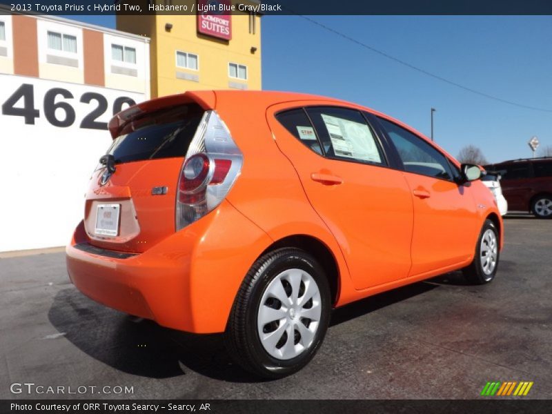 Habanero / Light Blue Gray/Black 2013 Toyota Prius c Hybrid Two