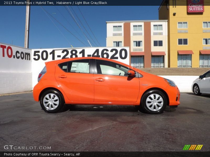 Habanero / Light Blue Gray/Black 2013 Toyota Prius c Hybrid Two