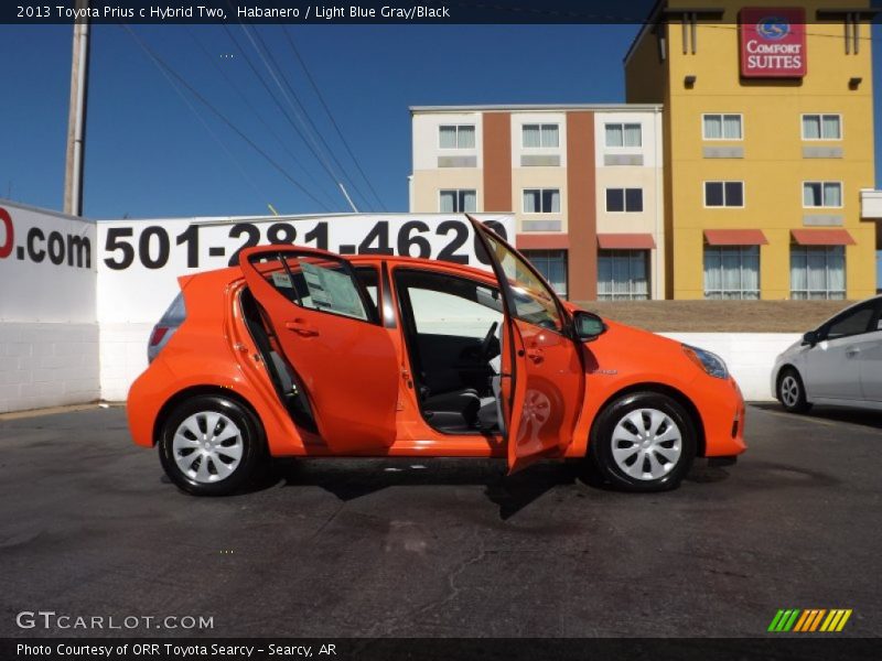 Habanero / Light Blue Gray/Black 2013 Toyota Prius c Hybrid Two