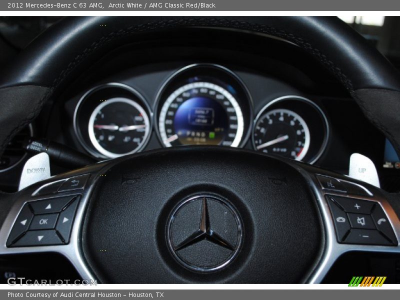 Arctic White / AMG Classic Red/Black 2012 Mercedes-Benz C 63 AMG