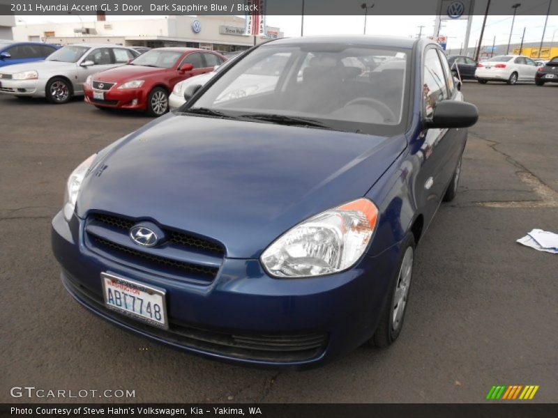 Dark Sapphire Blue / Black 2011 Hyundai Accent GL 3 Door