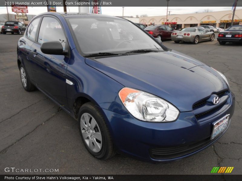 Dark Sapphire Blue / Black 2011 Hyundai Accent GL 3 Door