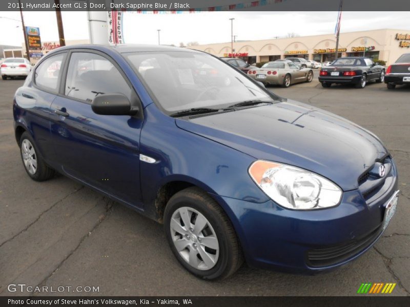 Dark Sapphire Blue / Black 2011 Hyundai Accent GL 3 Door