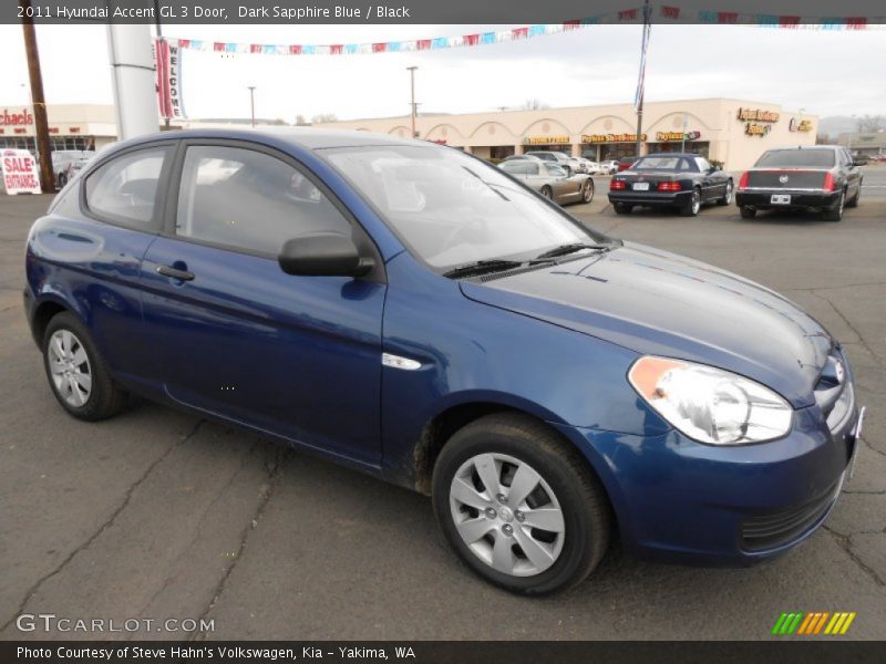 Dark Sapphire Blue / Black 2011 Hyundai Accent GL 3 Door