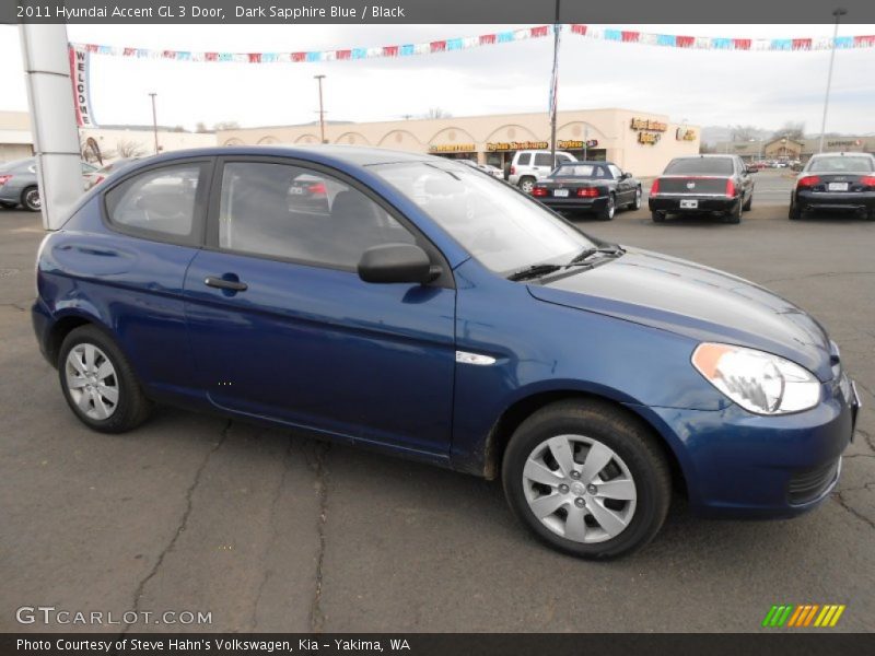 Dark Sapphire Blue / Black 2011 Hyundai Accent GL 3 Door