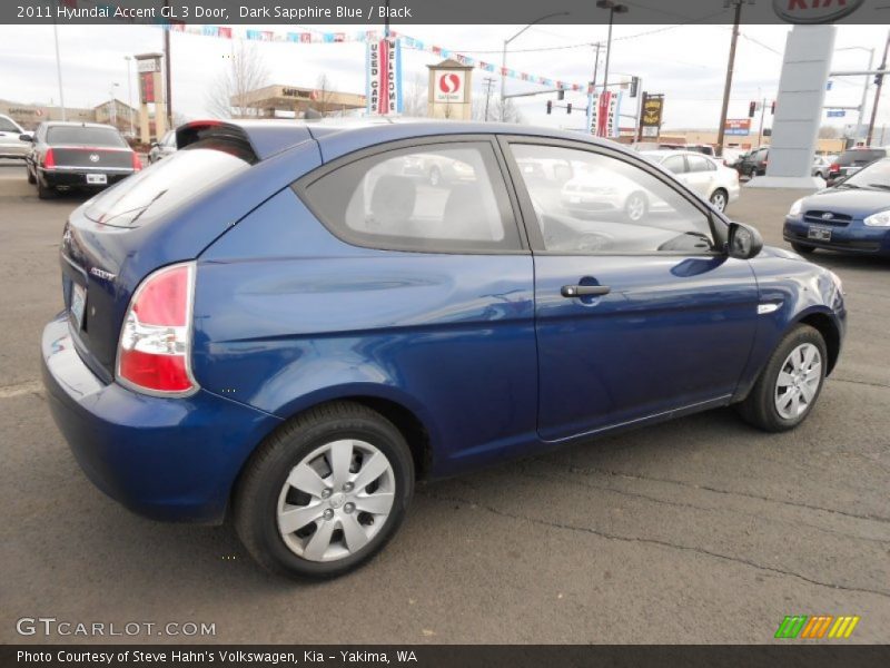 Dark Sapphire Blue / Black 2011 Hyundai Accent GL 3 Door