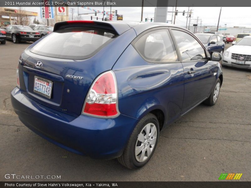 Dark Sapphire Blue / Black 2011 Hyundai Accent GL 3 Door