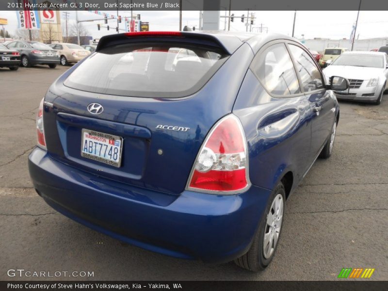 Dark Sapphire Blue / Black 2011 Hyundai Accent GL 3 Door