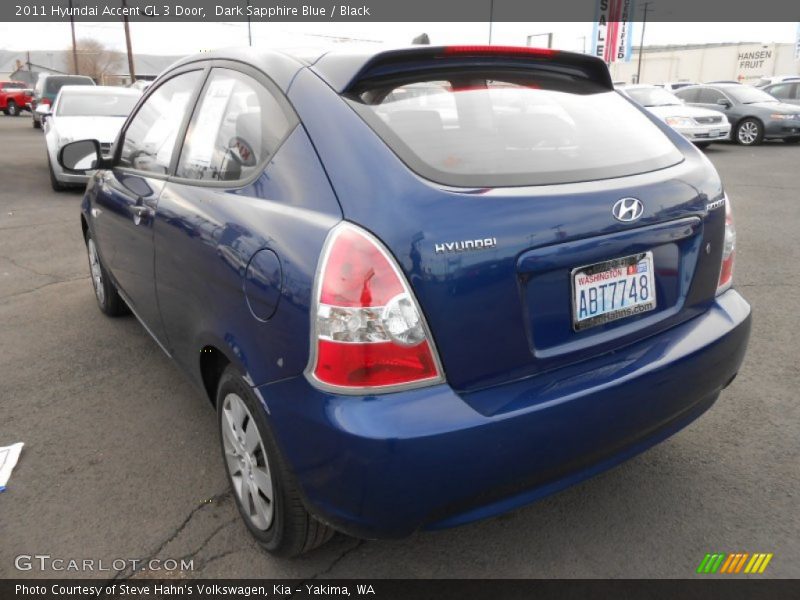 Dark Sapphire Blue / Black 2011 Hyundai Accent GL 3 Door