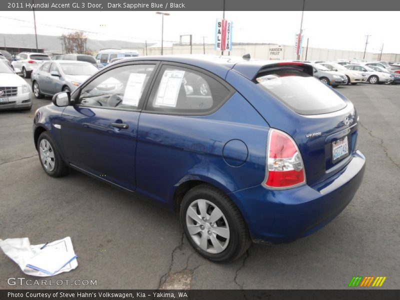 Dark Sapphire Blue / Black 2011 Hyundai Accent GL 3 Door