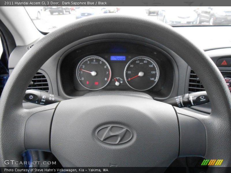 Dark Sapphire Blue / Black 2011 Hyundai Accent GL 3 Door