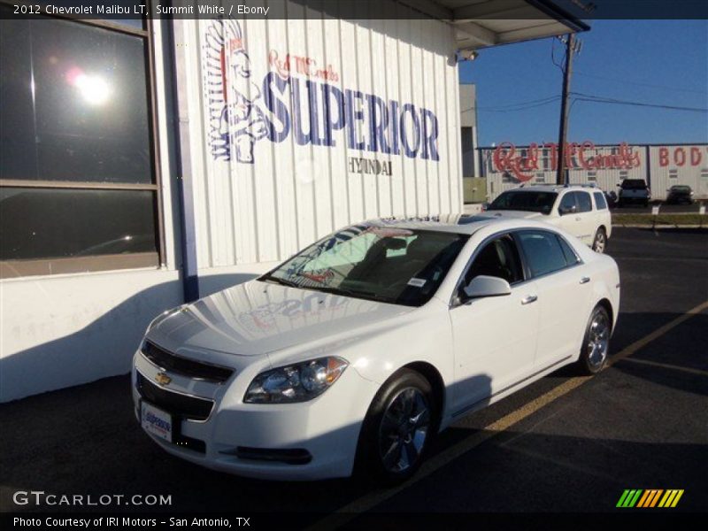 Summit White / Ebony 2012 Chevrolet Malibu LT