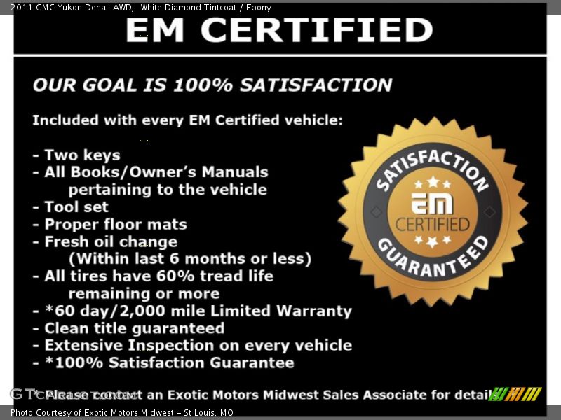White Diamond Tintcoat / Ebony 2011 GMC Yukon Denali AWD