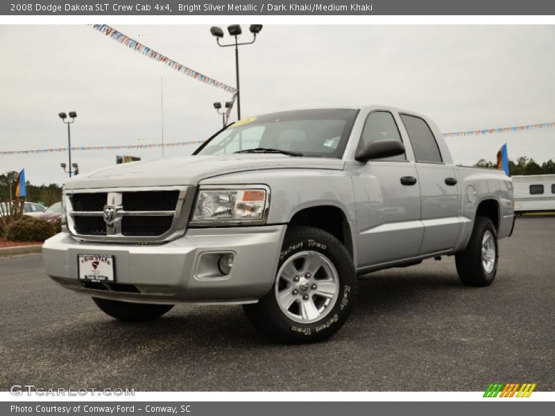 Bright Silver Metallic / Dark Khaki/Medium Khaki 2008 Dodge Dakota SLT Crew Cab 4x4