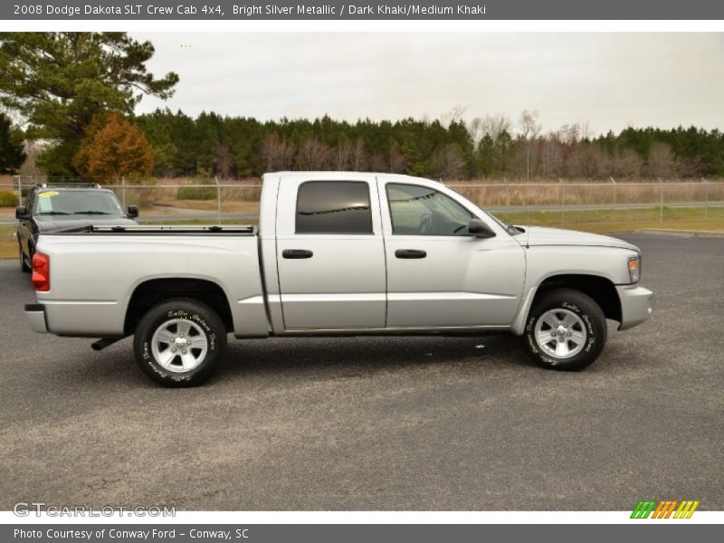 Bright Silver Metallic / Dark Khaki/Medium Khaki 2008 Dodge Dakota SLT Crew Cab 4x4