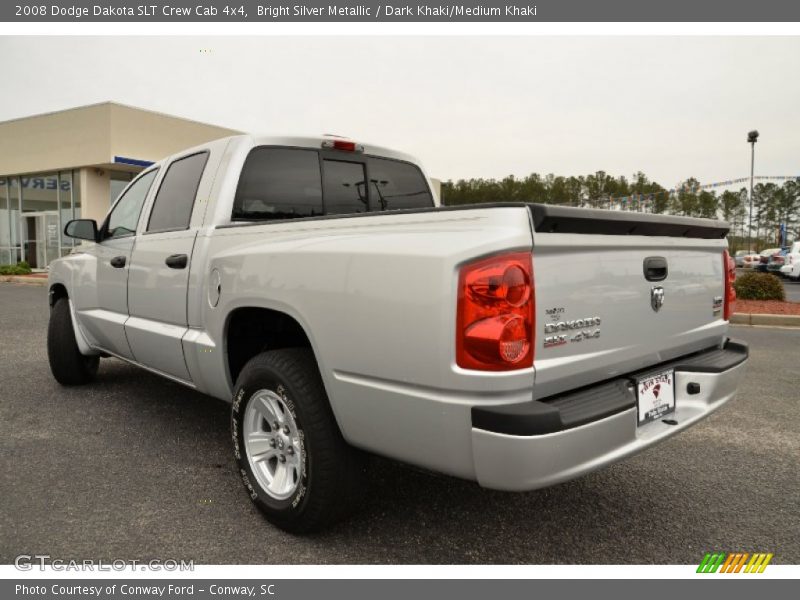 Bright Silver Metallic / Dark Khaki/Medium Khaki 2008 Dodge Dakota SLT Crew Cab 4x4