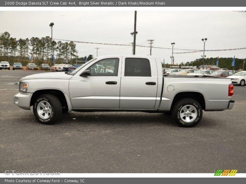 Bright Silver Metallic / Dark Khaki/Medium Khaki 2008 Dodge Dakota SLT Crew Cab 4x4