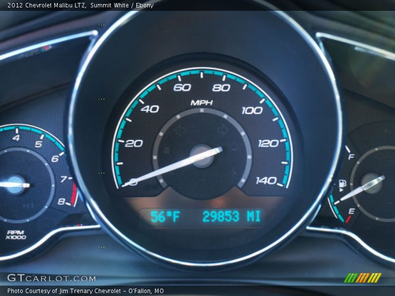 Summit White / Ebony 2012 Chevrolet Malibu LTZ