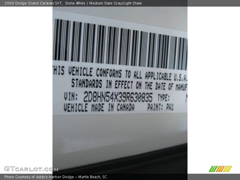 Stone White / Medium Slate Gray/Light Shale 2009 Dodge Grand Caravan SXT