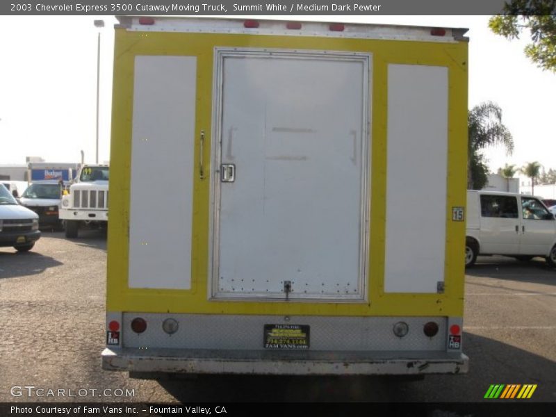 Summit White / Medium Dark Pewter 2003 Chevrolet Express 3500 Cutaway Moving Truck