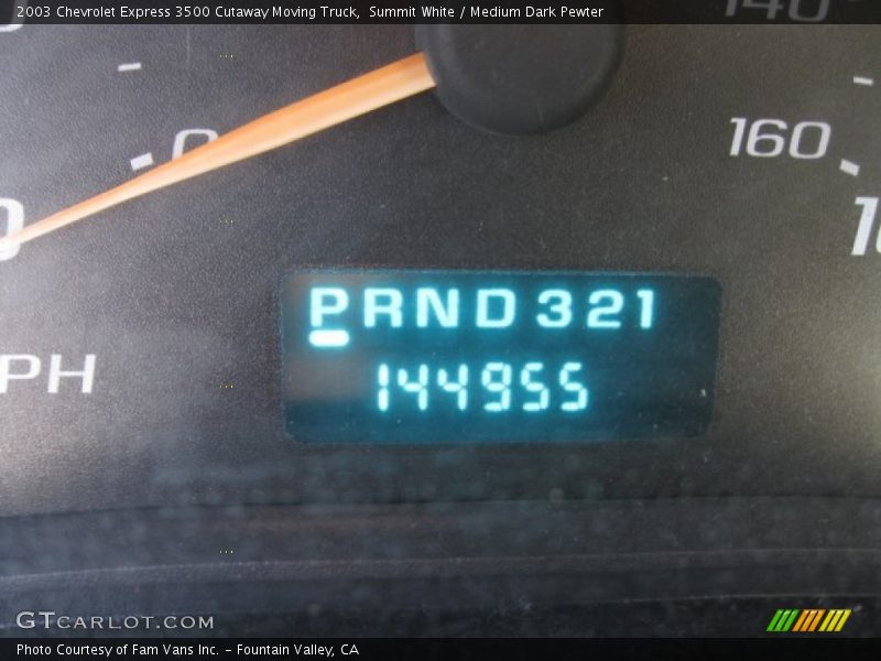 Summit White / Medium Dark Pewter 2003 Chevrolet Express 3500 Cutaway Moving Truck