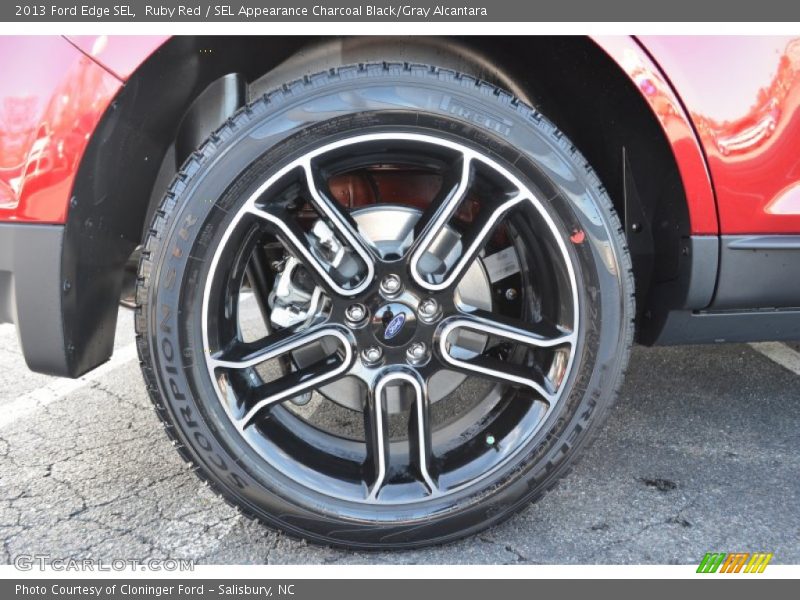 Ruby Red / SEL Appearance Charcoal Black/Gray Alcantara 2013 Ford Edge SEL
