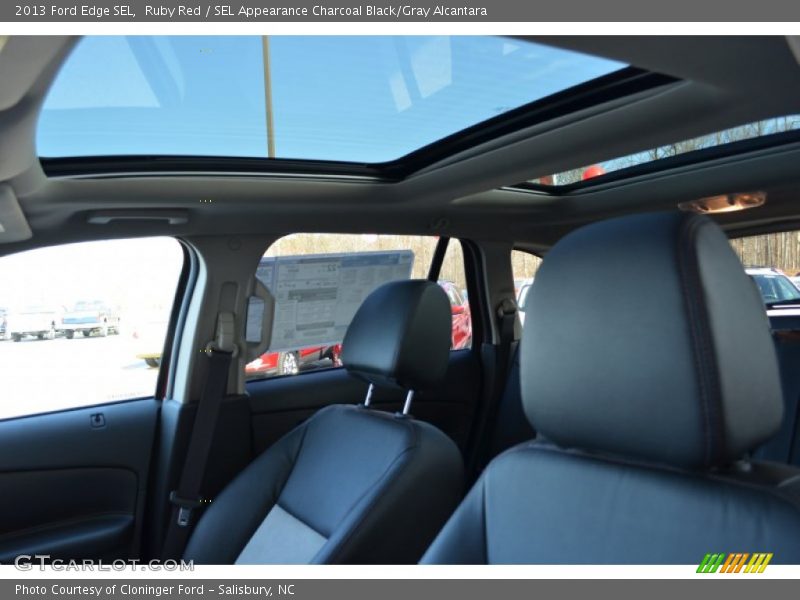 Ruby Red / SEL Appearance Charcoal Black/Gray Alcantara 2013 Ford Edge SEL