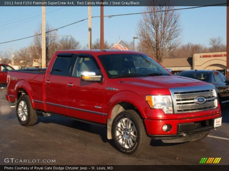 Red Candy Metallic / Steel Gray/Black 2011 Ford F150 Platinum SuperCrew 4x4