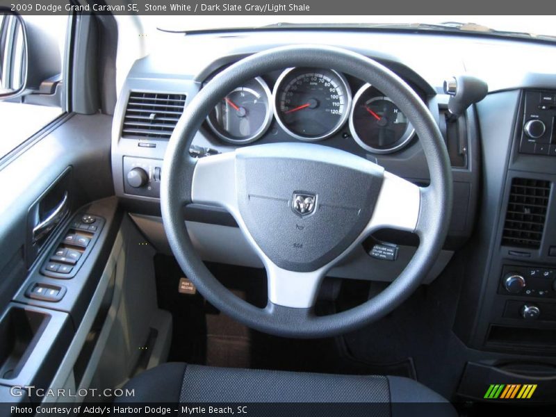 Stone White / Dark Slate Gray/Light Shale 2009 Dodge Grand Caravan SE