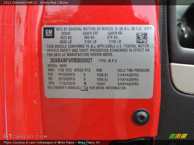 Victory Red / Ebony 2011 Chevrolet HHR LT