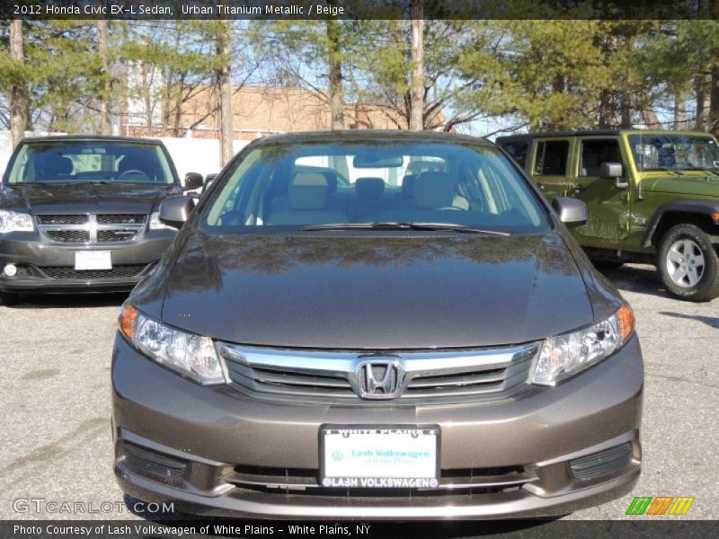 Urban Titanium Metallic / Beige 2012 Honda Civic EX-L Sedan