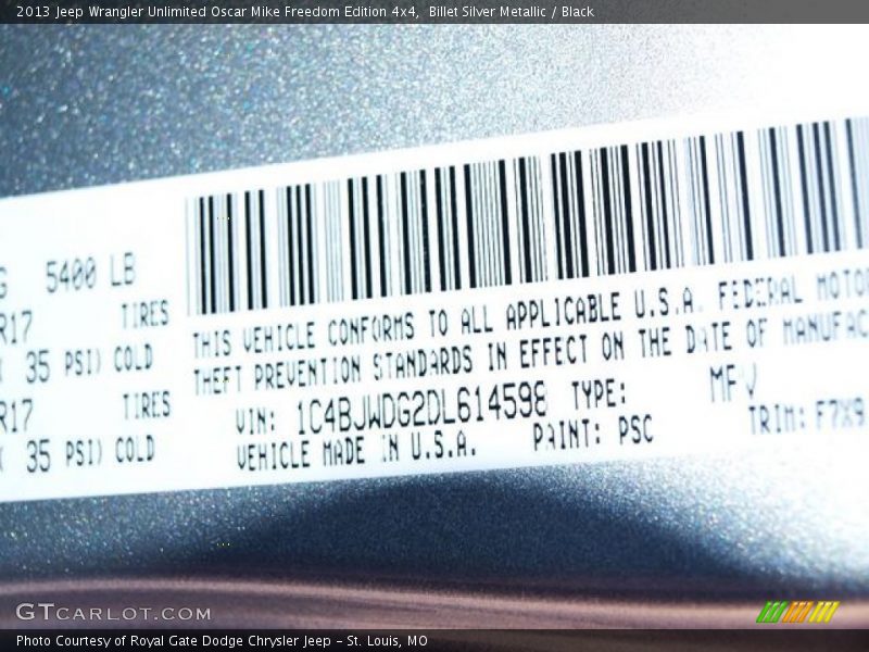 Billet Silver Metallic / Black 2013 Jeep Wrangler Unlimited Oscar Mike Freedom Edition 4x4