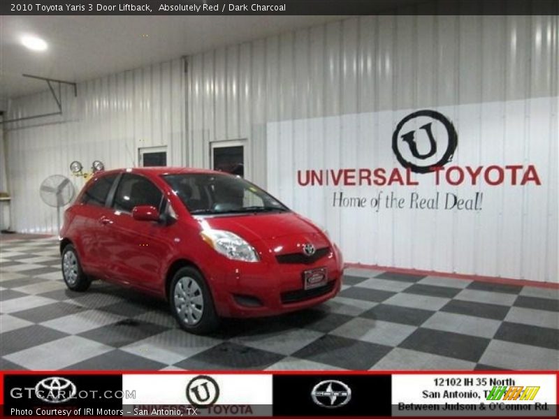 Absolutely Red / Dark Charcoal 2010 Toyota Yaris 3 Door Liftback